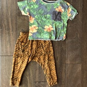 Tropical T Shirt and Animal Print Joggers